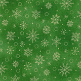 Christmastime - Snowflakes Green Yardage