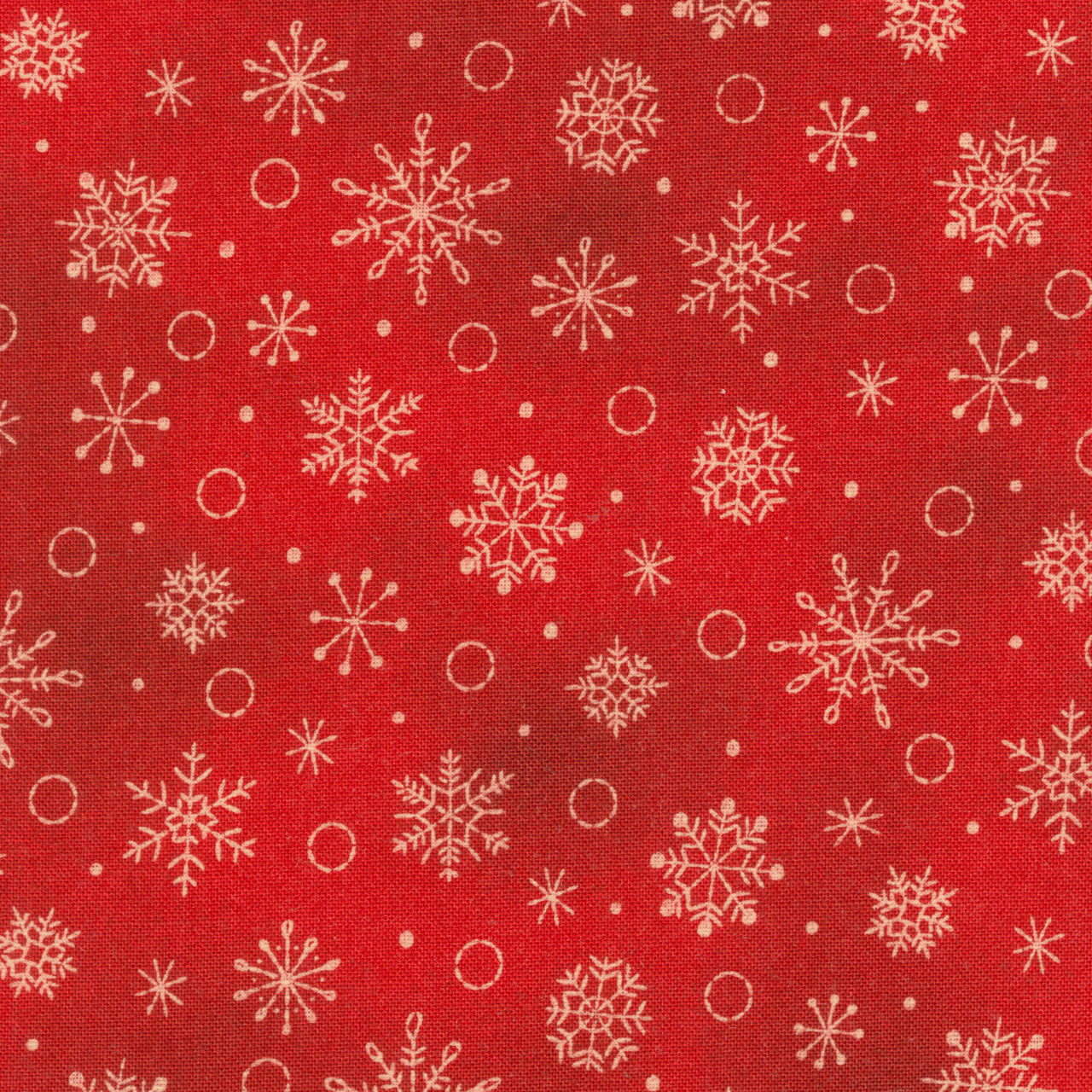 Christmastime - Snowflakes Red Yardage