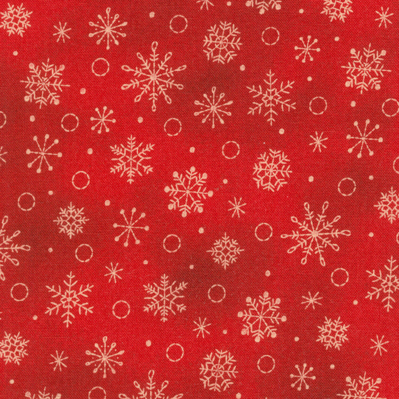 Christmastime - Snowflakes Red Yardage
