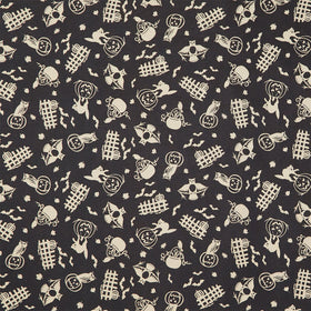 Pumpkin Grove - Spooky Fences Black Tan Yardage
