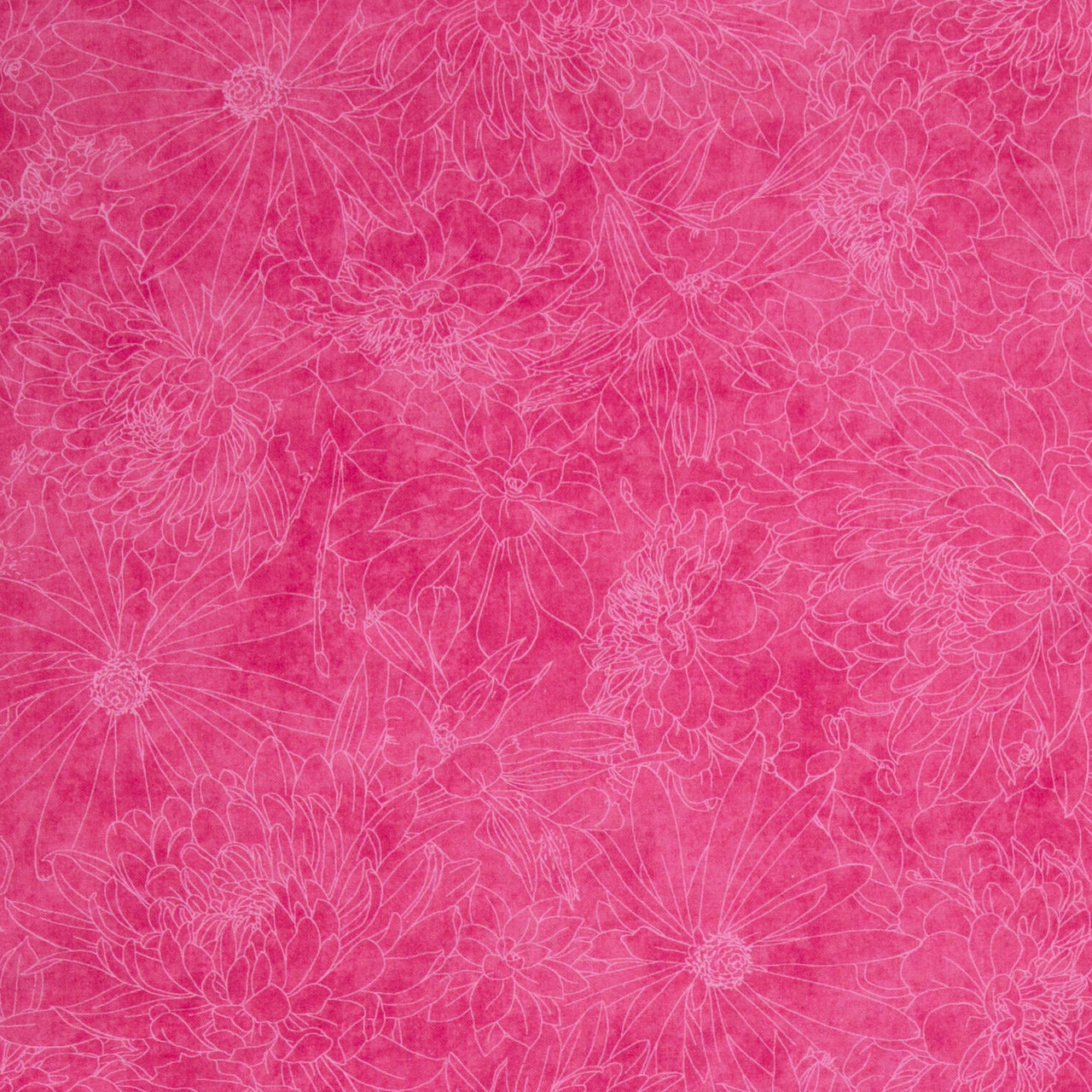 Fine Line Floral Quilt Backs - Bright Pink 108" Wide Backing Yardage