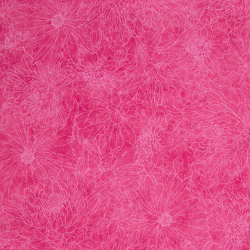Fine Line Floral Quilt Backs - Bright Pink 108" Wide Backing Yardage