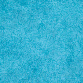 Fine Line Floral Quilt Backs - Soft Aqua 108" Wide Backing Yardage