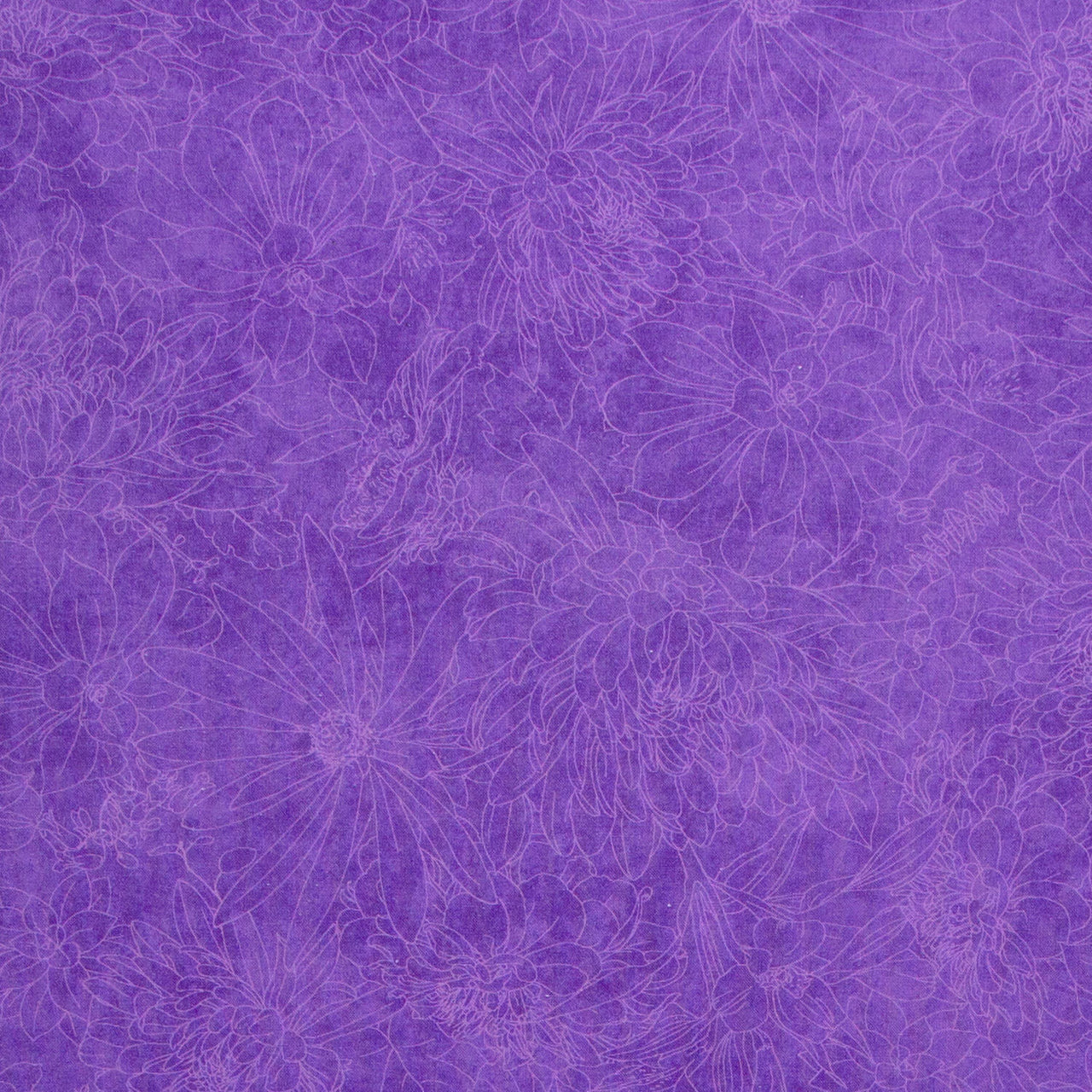 Fine Line Floral Quilt Backs - Rich Purple 108" Wide Backing Yardage