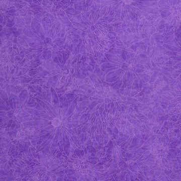 Fine Line Floral Quilt Backs - Rich Purple 108" Wide Backing Yardage