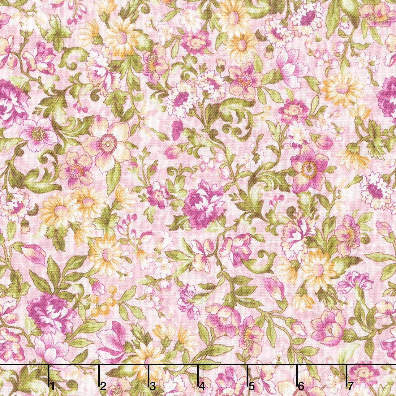 Veranda - Scroll And Vine Pink Yardage