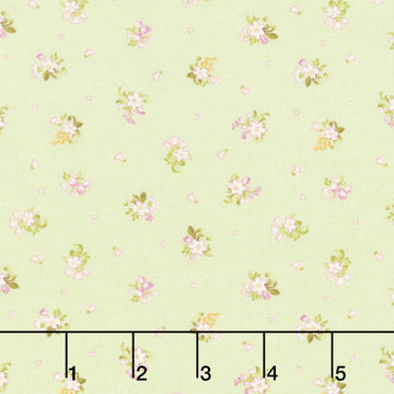 Veranda - Scattered Flowers Green Yardage