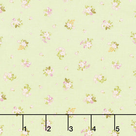 Veranda - Scattered Flowers Green Yardage