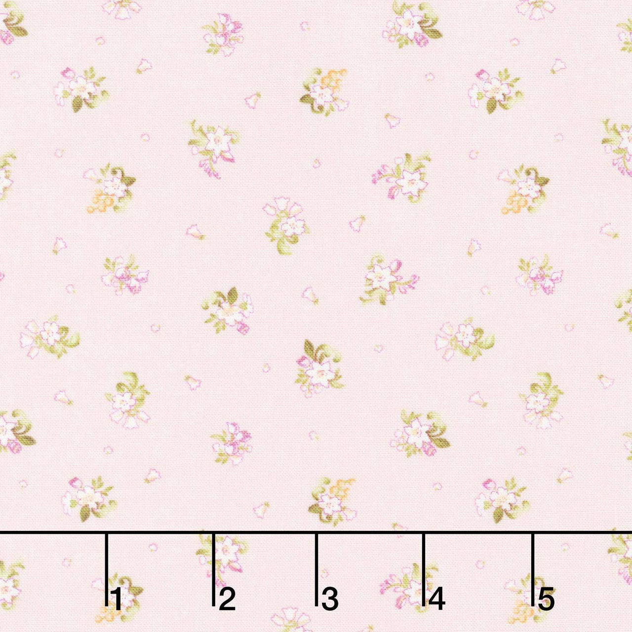 Veranda - Scattered Flowers Pale Pink Yardage