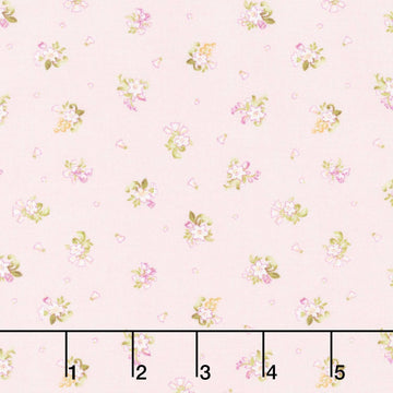 Veranda - Scattered Flowers Pale Pink Yardage