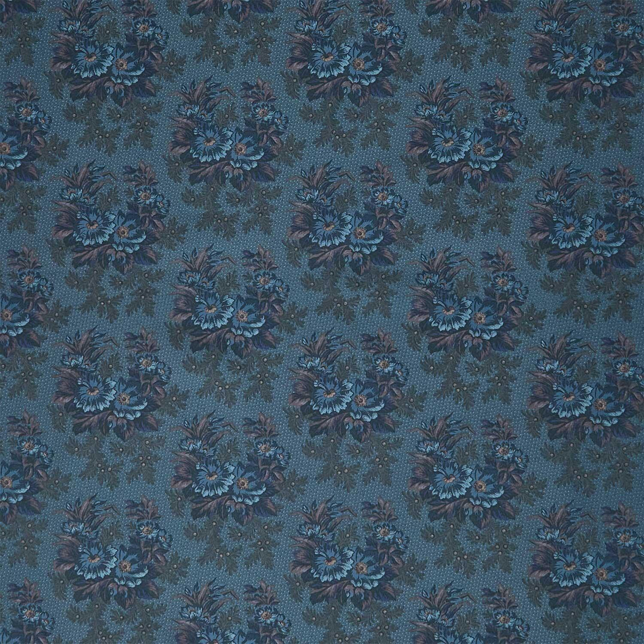 Midnight Bloom - Large Floral Clusters Navy Yardage