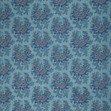 Midnight Bloom - Large Floral Clusters Teal Blue Yardage