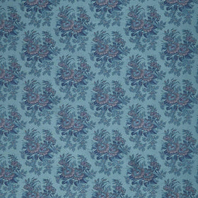 Midnight Bloom - Large Floral Clusters Teal Blue Yardage