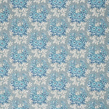 Midnight Bloom - Large Floral Clusters Tan Aqua Yardage