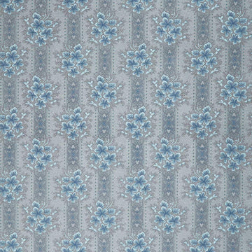 Midnight Bloom - Floral Stripe Tan Aqua Yardage