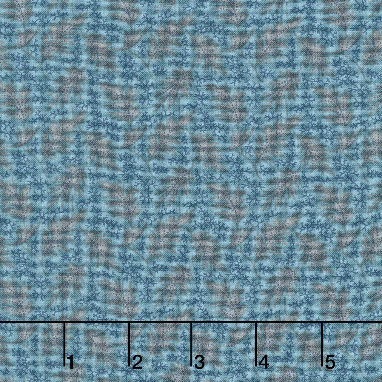 Midnight Bloom - Leaves Navy Brown Yardage