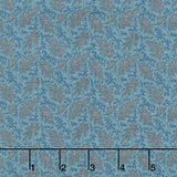 Midnight Bloom - Leaves Navy Brown Yardage