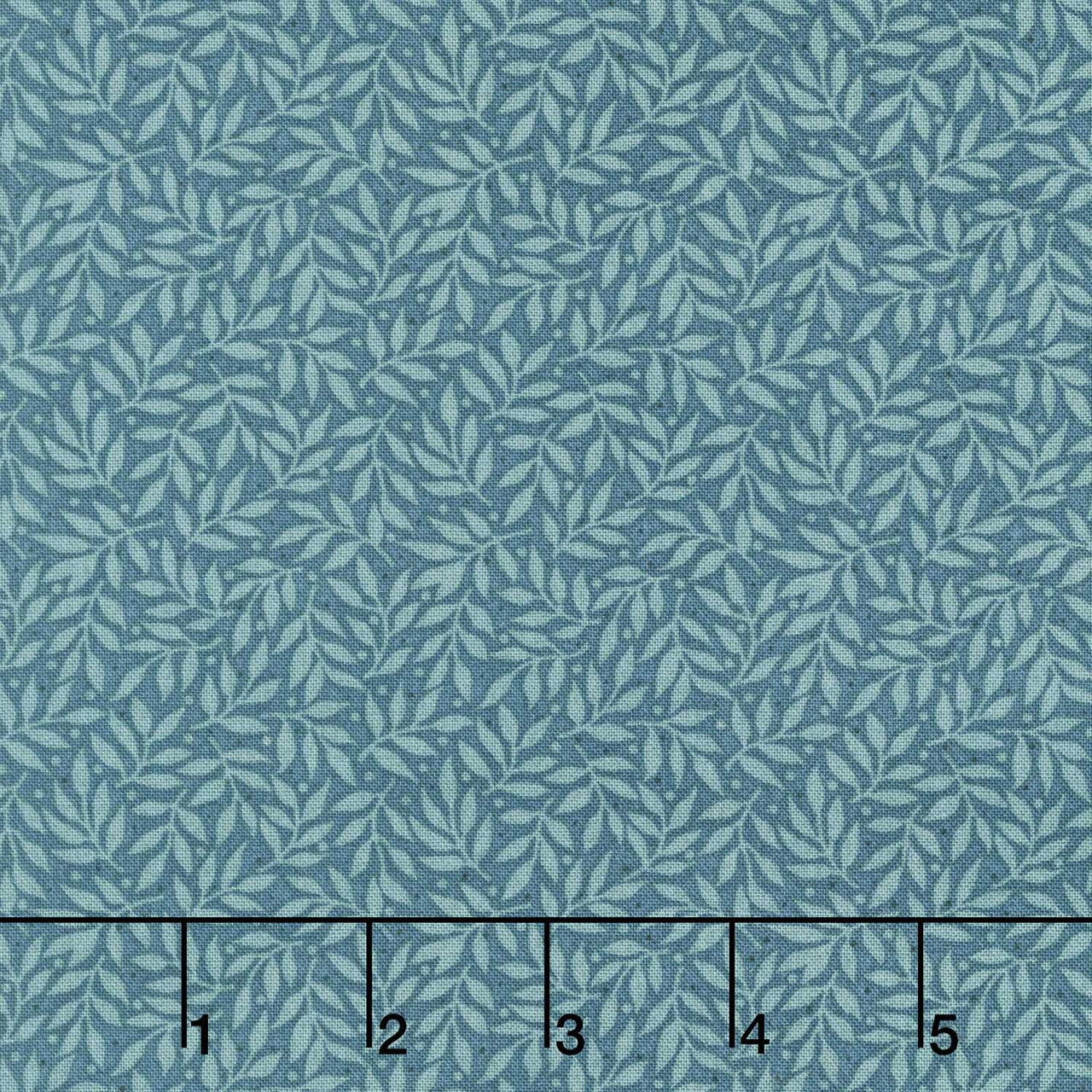 Midnight Bloom - Leaf Vine Teal Blue Yardage