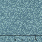 Midnight Bloom - Leaf Vine Teal Blue Yardage