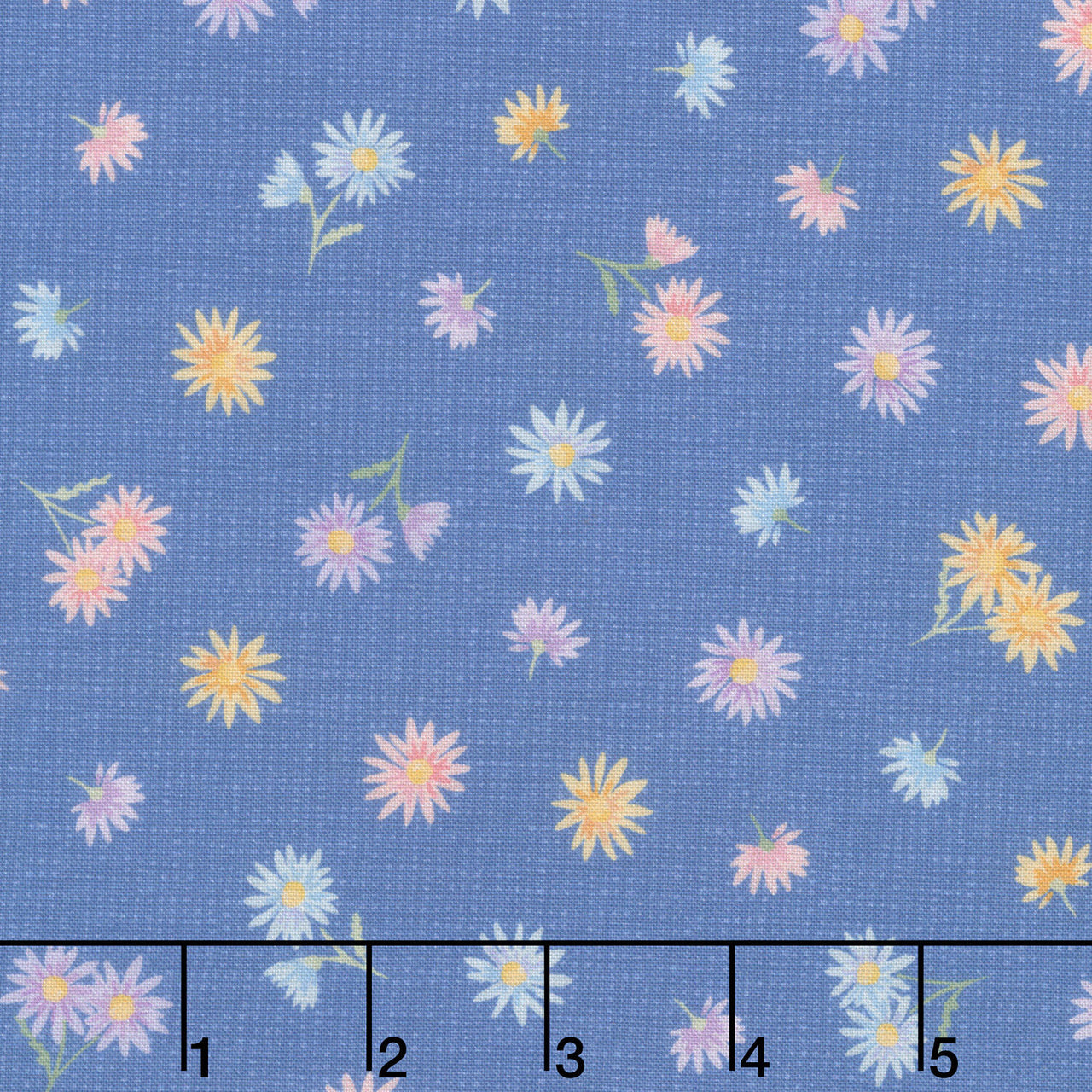 Gathering Sun - Tossed Floral Blue Yardage