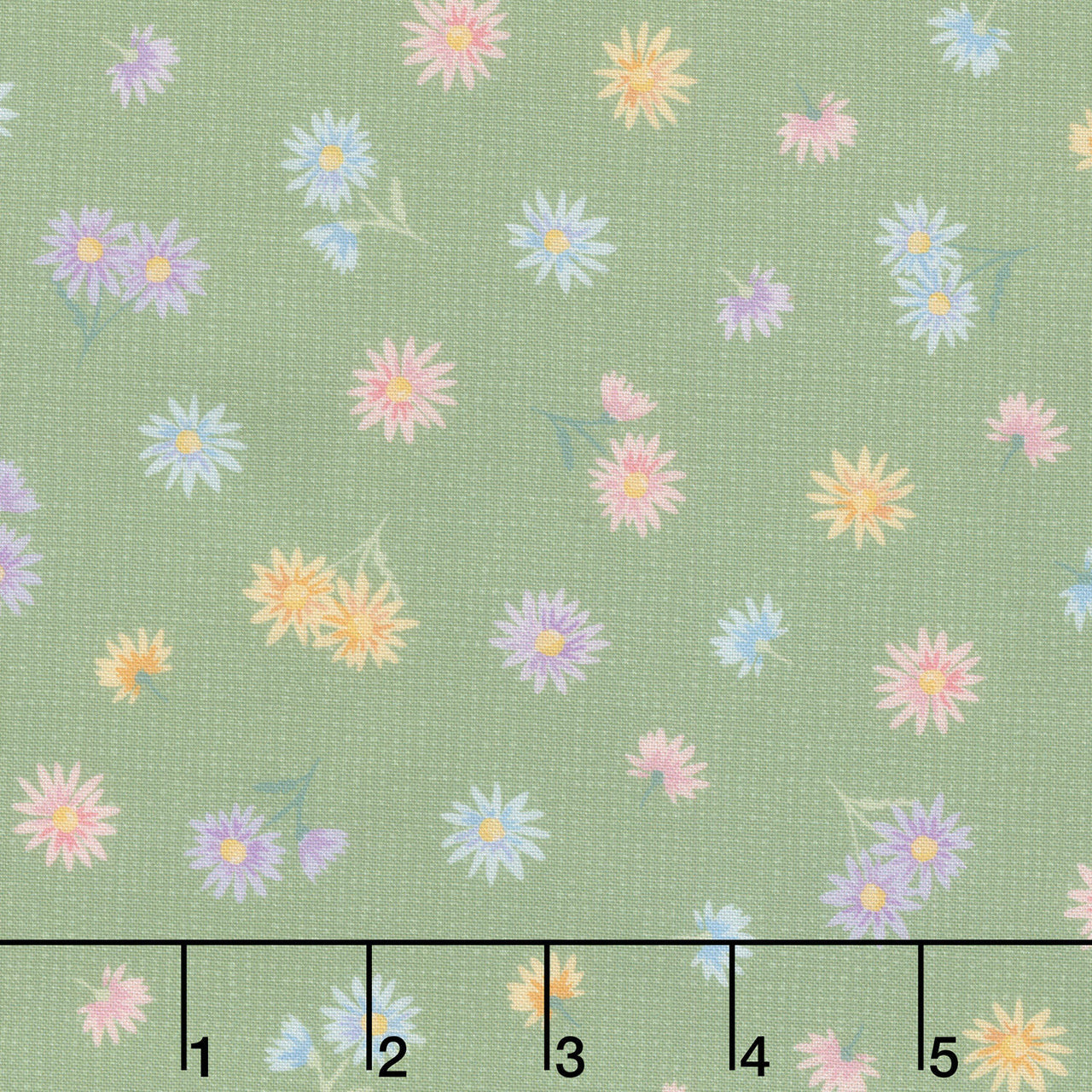 Gathering Sun - Tossed Floral Green Yardage