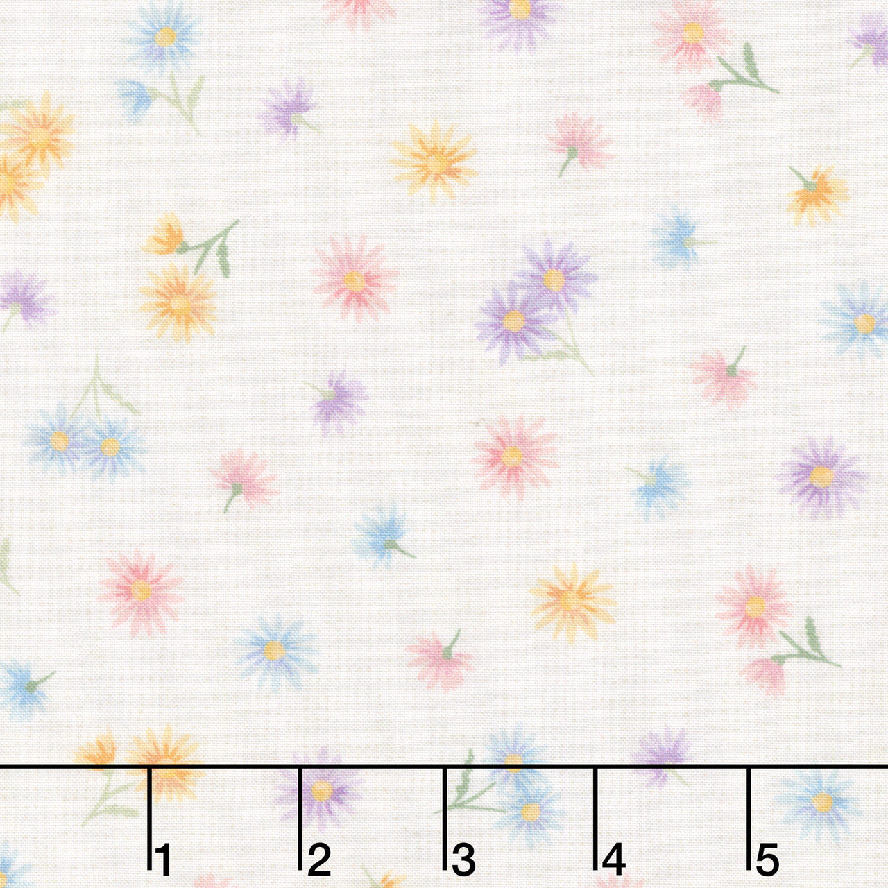 Gathering Sun - Tossed Floral White Yardage