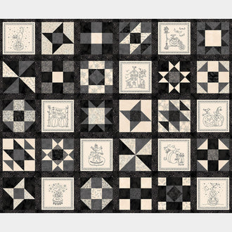 Spooky Stitches - Blocks Black Panel