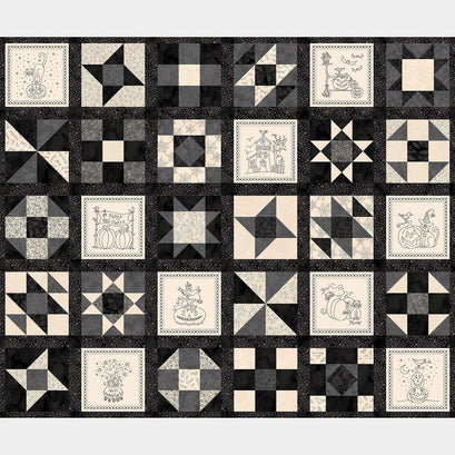 Spooky Stitches - Blocks Black Panel