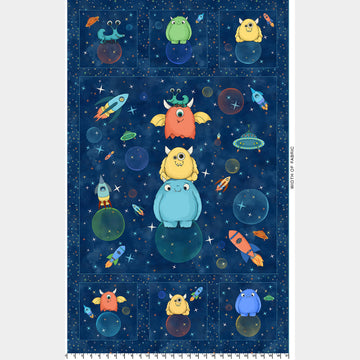 Space Monsters - Monster Dark Navy Panel
