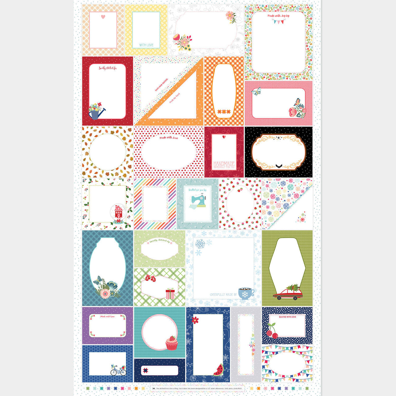 Stitched With Love - Quilt Label Multi Panel