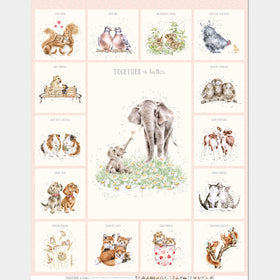 Together Is Better - Elephant Pale Pink Minky Panel