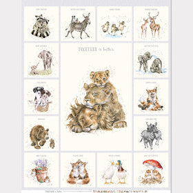 Together Is Better - Lion Soft Grey Minky Panel