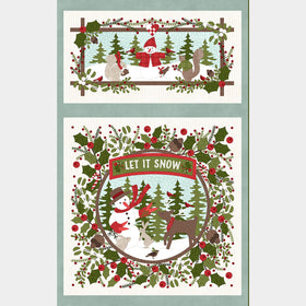 Snowtop Mountain Flannel - Snowman Cream Panel
