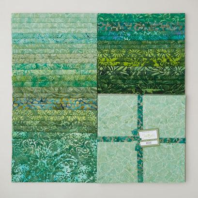 Java Batiks Green Favorites 10" Squares
