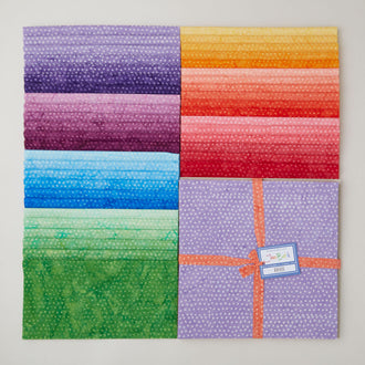 Java Batiks Rainbow Dots Favorites 10" Squares
