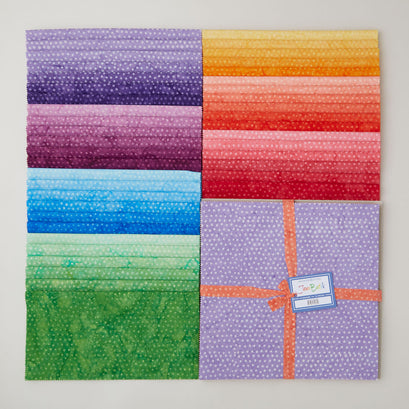 Java Batiks Rainbow Dots Favorites 10" Squares