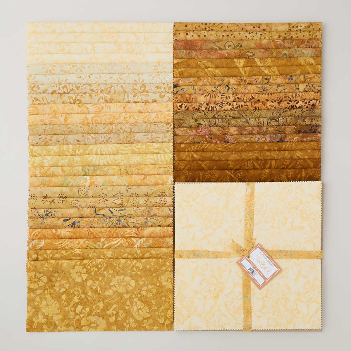 Java Batiks Gold 10" Squares