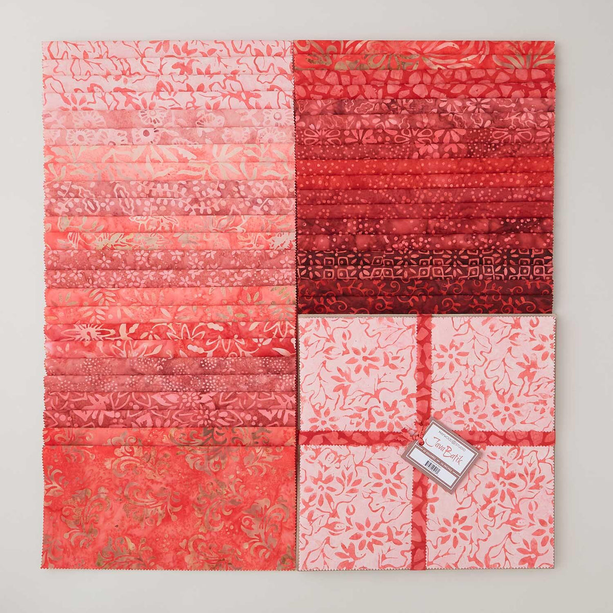 Java Batiks Red 10" Squares