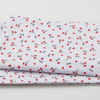 Bow-Wow-Wow - Flowers and Hearts Gray 2 Yard Cut