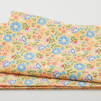 Fiesta - Folkloric Flowers Yellow 2 Yard Cut