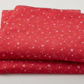 Dancing Snowflakes on 108" Widebacks Red 3 Yard Cut