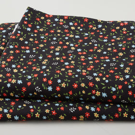 Favorite Flower on 108" Widebacks Black 3 Yard Cut