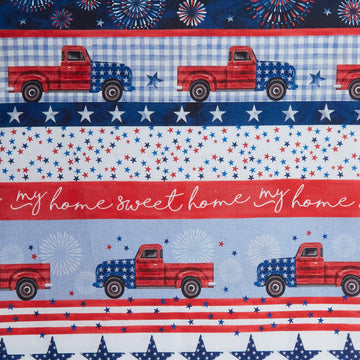 Land That I Love Favorites - My Home Sweet Home Stripe White 2 Yard Cut