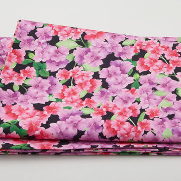 Flower Splendor - Azalea Black 2 Yard Cut