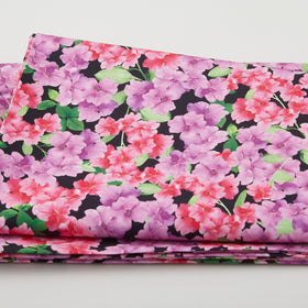 Flower Splendor - Azalea Black 2 Yard Cut
