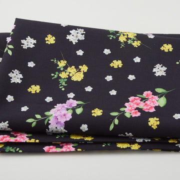 Flower Splendor - Budding Splendor Black 2 Yard Cut