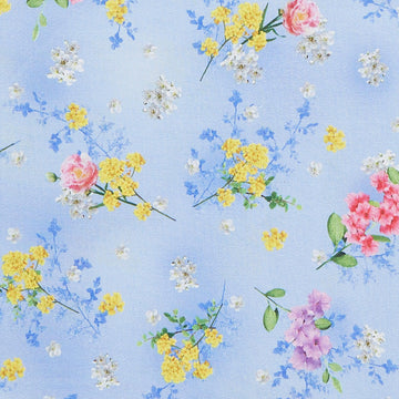Flower Splendor - Budding Splendor Blue 2 Yard Cut