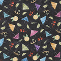 Happiest Hour - Cocktail Deco Black 2 Yard Cut