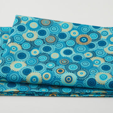 Magnificent Peacock - Fancy Medallion Teal 2 Yard Cut