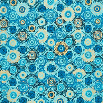 Magnificent Peacock - Fancy Medallion Teal 2 Yard Cut